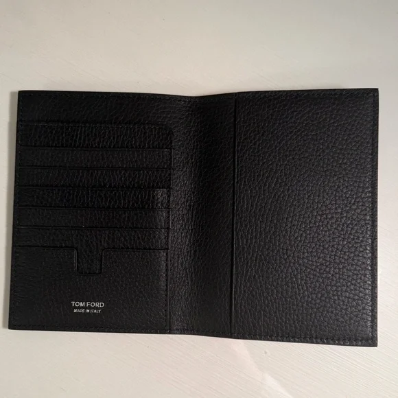 Tom Ford Black Leather Card Holder Wallet and Passport Holder - Picture 3 of 5